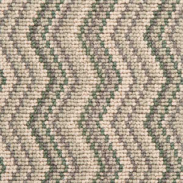 Deco Zig Zag Wool Herringbone Carpet - Greenwich