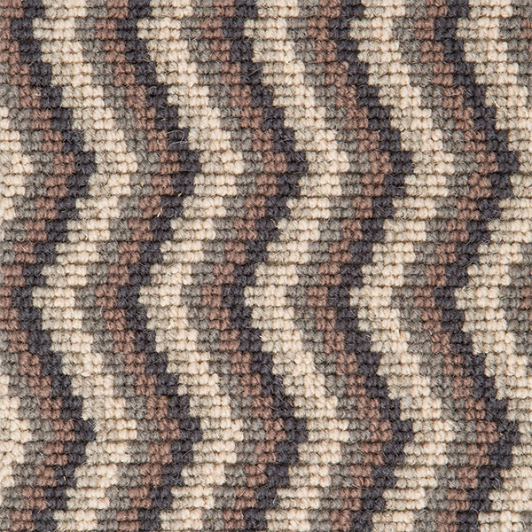 Deco Zig Zag Wool Herringbone Carpet - Woodland