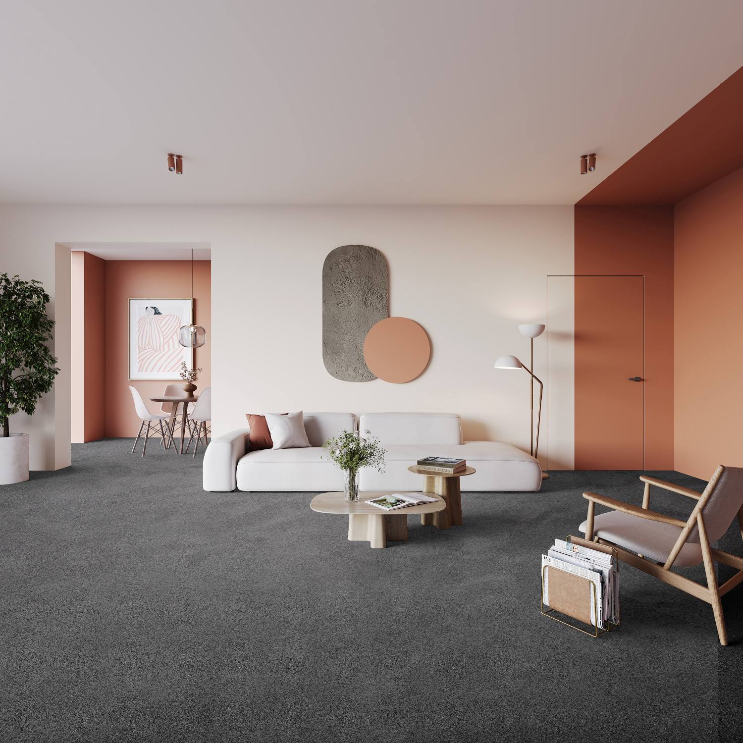 Orinoco Recycled Deep Pile Saxony Carpet - 96 Slate Orinoco Recycled Deep Pile Saxony Carpet - 96 Slate