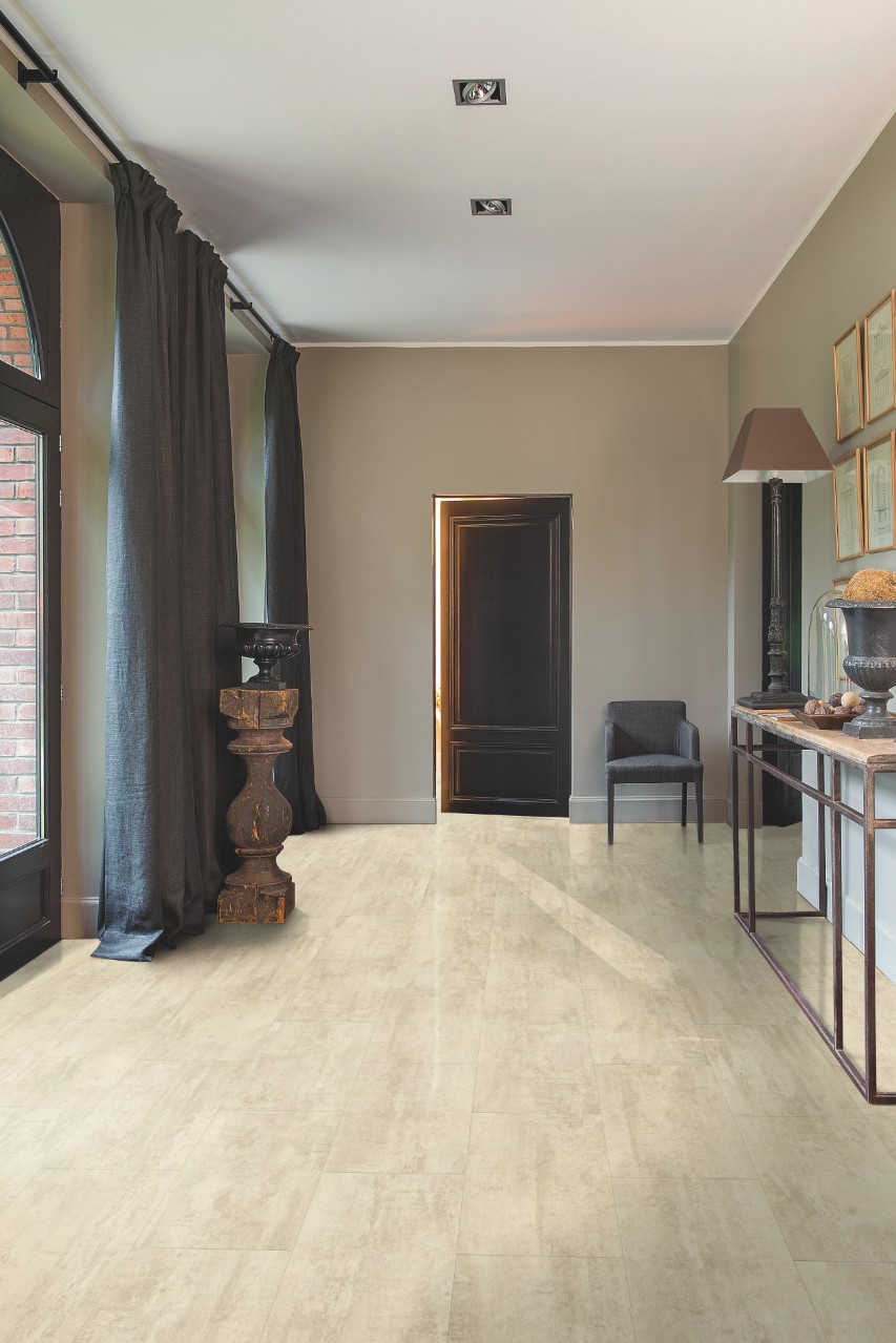 Ambient Click Tile LVT - Cream Travertin Ambient Click Tile LVT - Cream Travertin