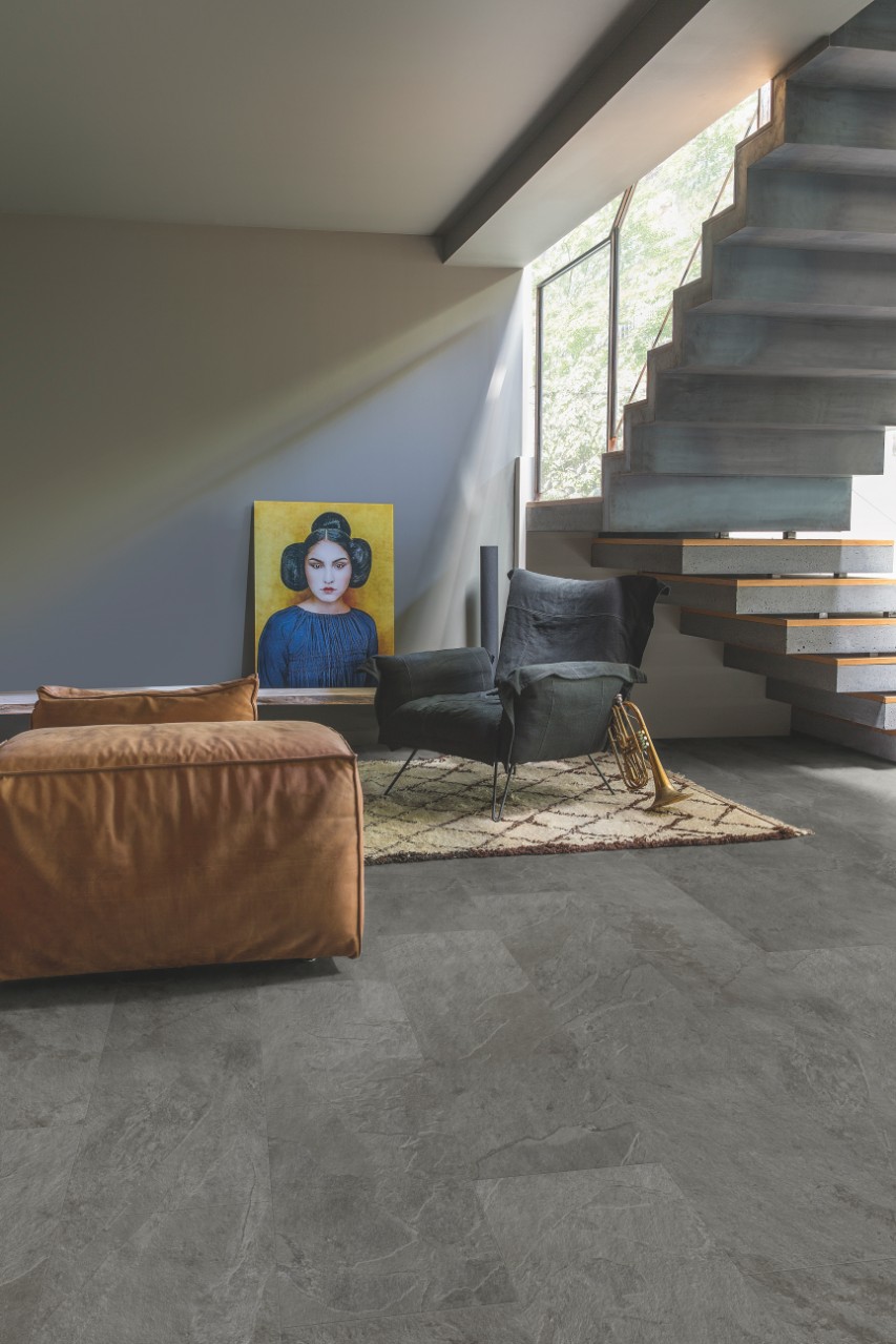 Ambient Click Tile LVT - Grey Slate Ambient Click Tile LVT - Grey Slate