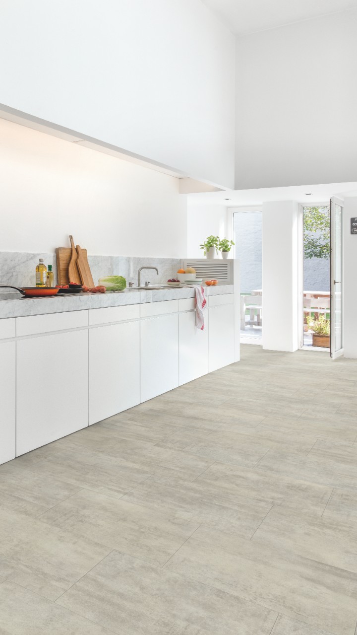 Ambient Click Tile LVT - Light Grey Travertin Ambient Click Tile LVT - Light Grey Travertin