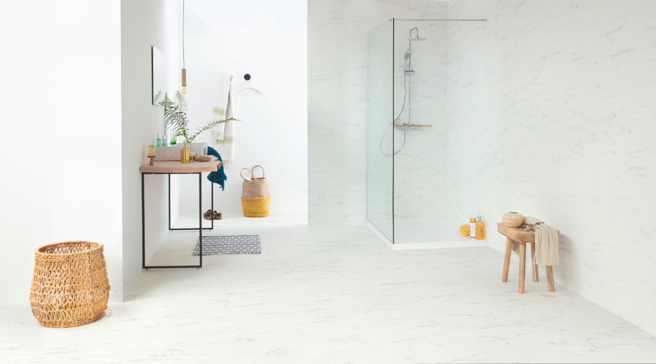 Ambient Click LVT - Marble Carrara White Ambient Click LVT - Marble Carrara White
