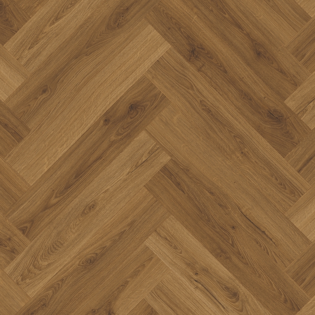 Ciro Herringbone LVT - Botanic caramel oak