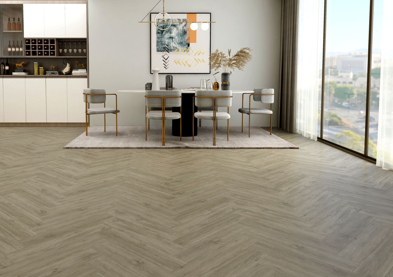 Natural 40 Wood LVT - Michigan Herringbone Oak