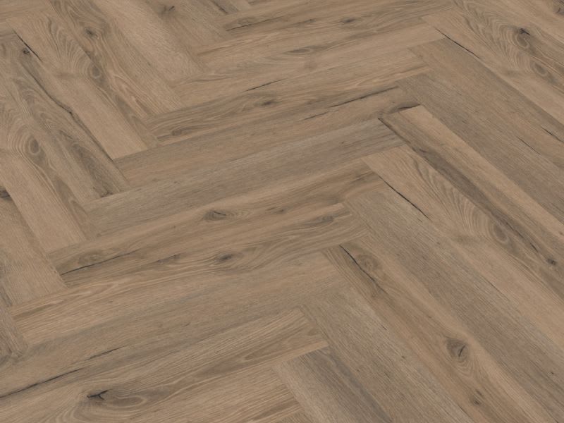 Mocha Oak Herringbone Wood LVT