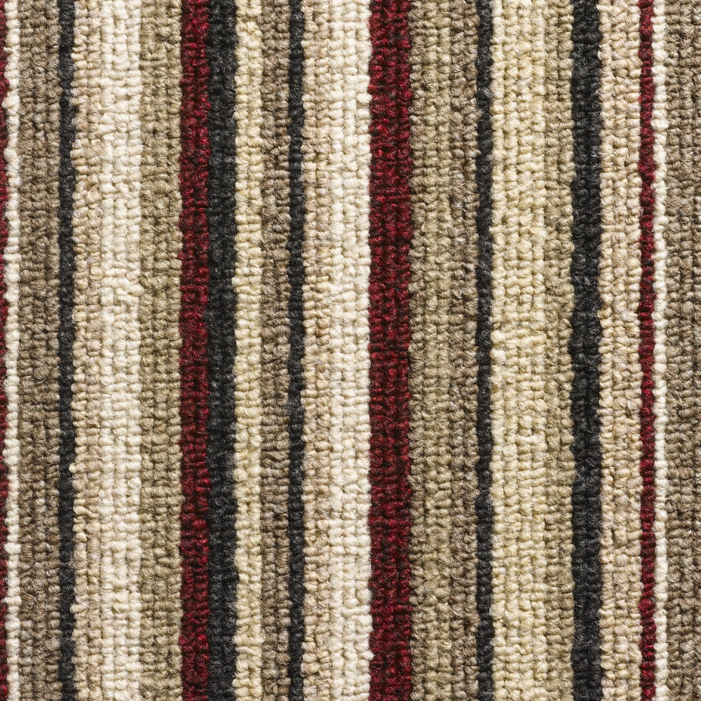 Oxford Stripe Loop Carpet - Red 9755