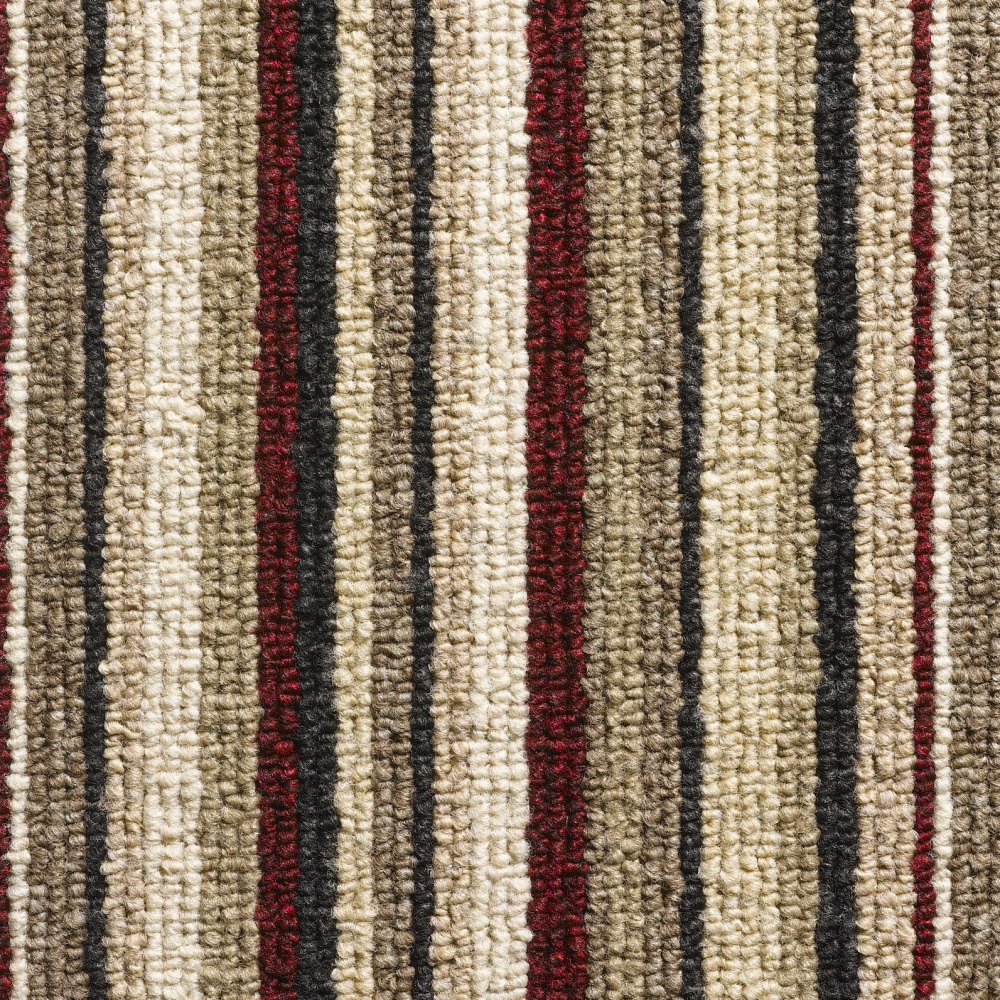 Oxford Stripe Loop Carpet - Red 9755 Oxford Stripe Loop Carpet - Red 9755