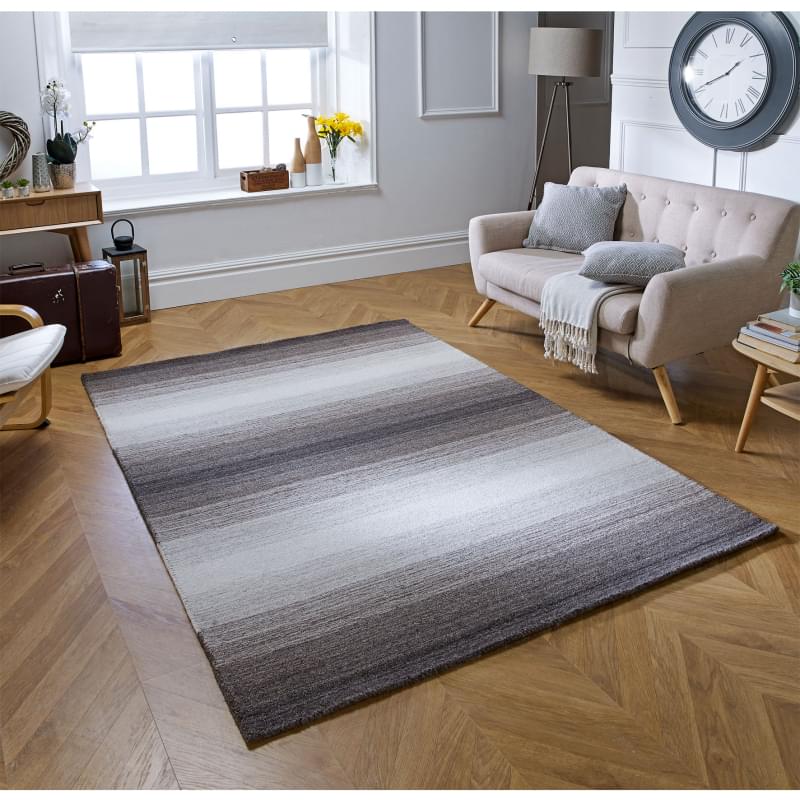 Alberolo Wool Striped Rug - Beige Alberolo Wool Striped Rug - Beige