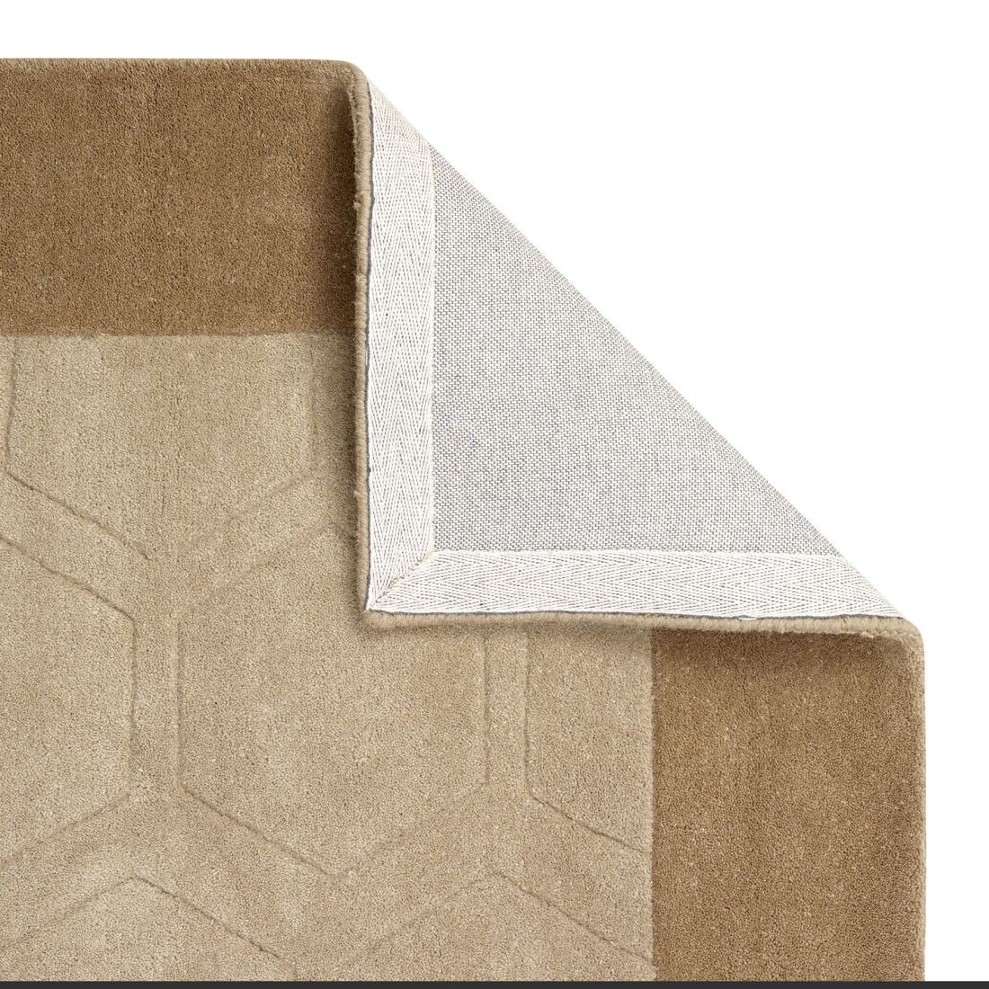 Hex Border Geometric Wool Rug - Beige Hex Border Geometric Wool Rug - Beige