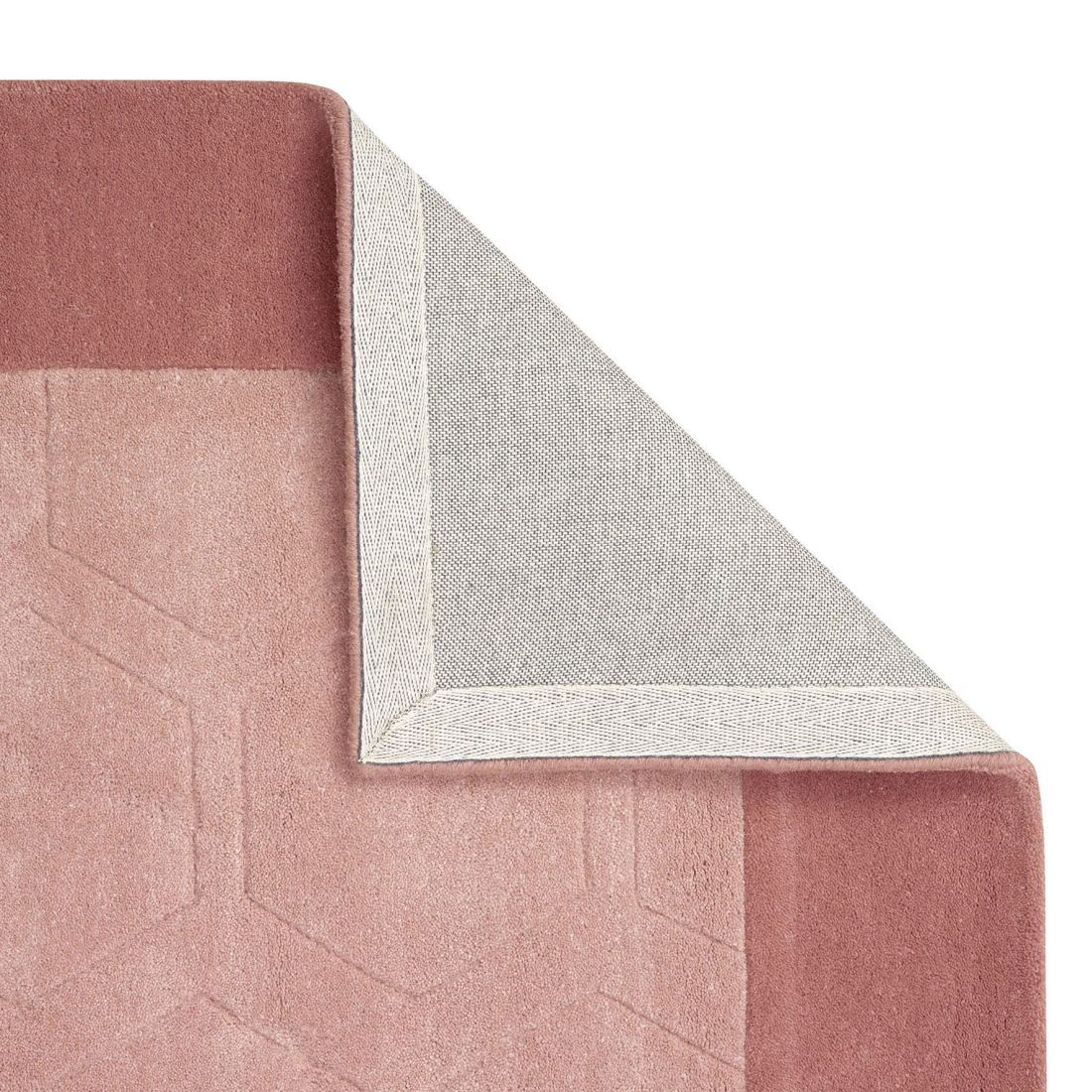 Hex Border Geometric Wool Rug - Pink Hex Border Geometric Wool Rug - Pink