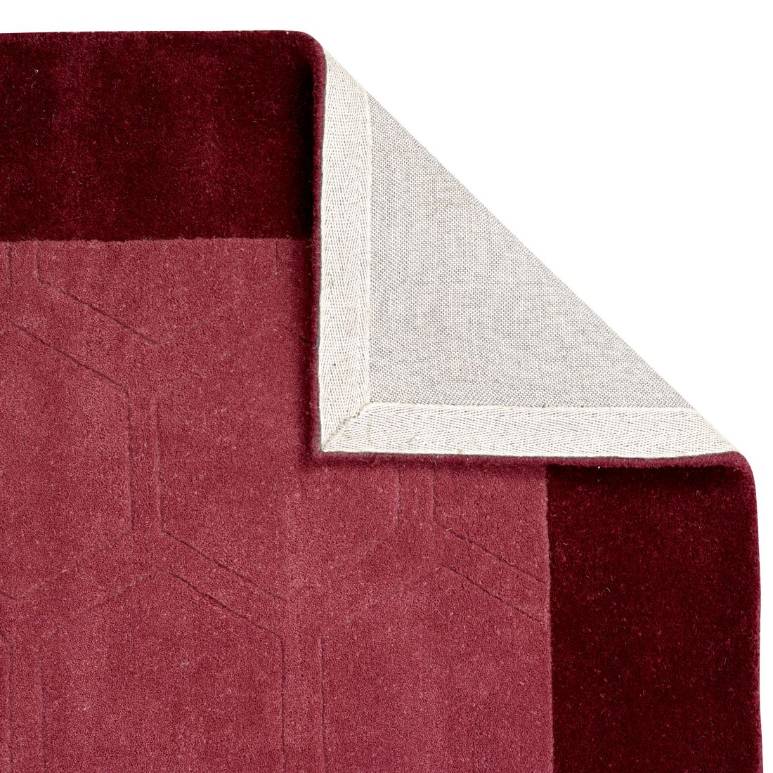 Hex Border Geometric Wool Rug - Purple Hex Border Geometric Wool Rug - Purple