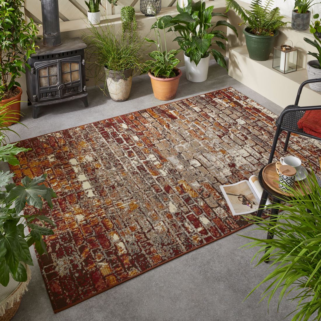 Terra Nova In/Outdoor Modern Rug - Brick