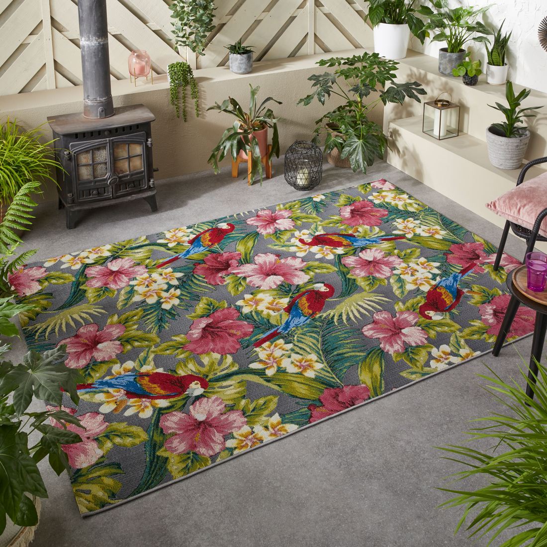 Tropicana In/Outdoor Floral Exotic Rug - 2E