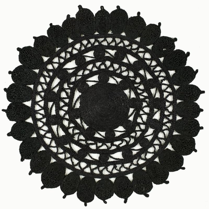 Zarla Circle Jute Rug - Black Zarla Circle Jute Rug - Black