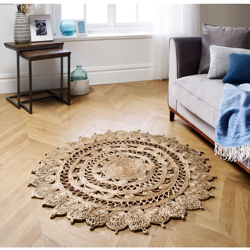 Zarla Circle Jute Rug - Natural Zarla Circle Jute Rug - Natural