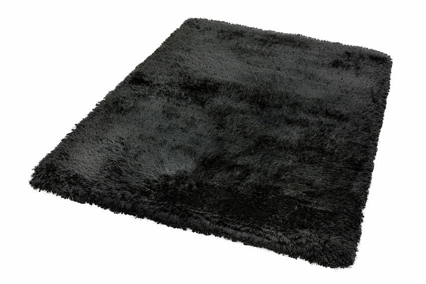 Plush Ultimate Shaggy Silk Rug - Black