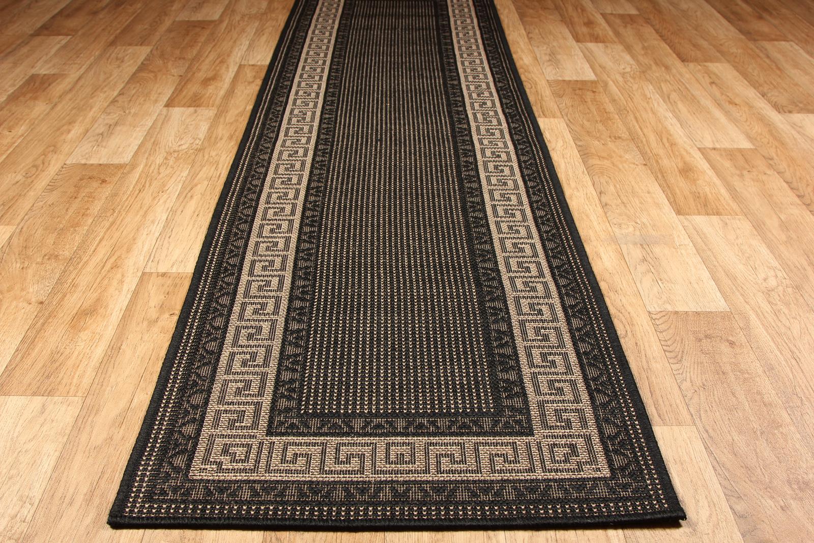 Greek Anti Slip Flatweave Rug - Black Greek Anti Slip Flatweave Rug - Black