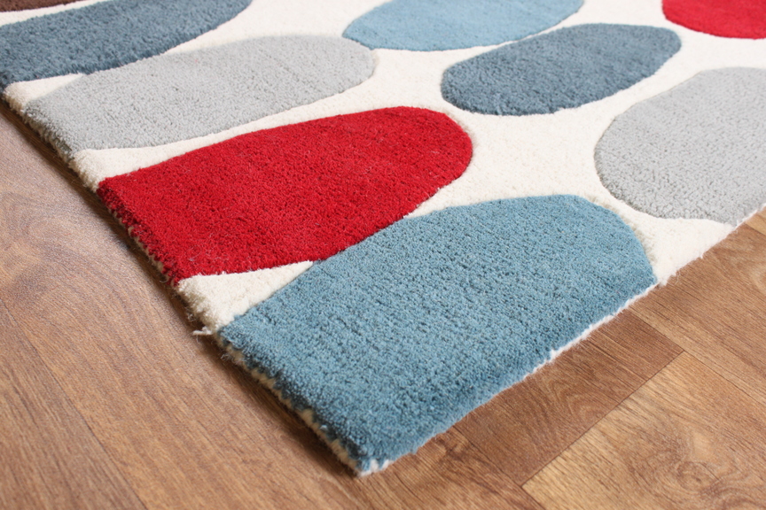Matrix Sofia Red Teal Thick Wool Rug Max33 Martin Phillips Carpets