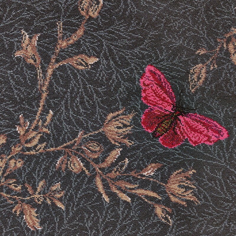 Timorous Beasties Floral Wool Carpet - Noir Ruskin Butterfly Timorous Beasties Floral Wool Carpet - Noir Ruskin Butterfly