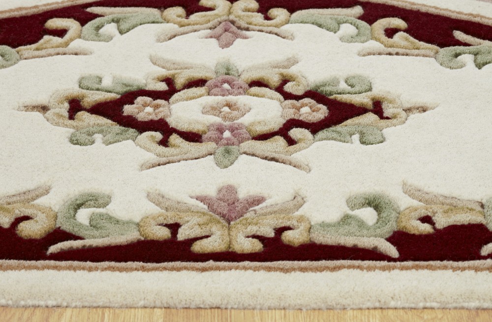 Royal Traditional Half Moon Rug - Cream Red