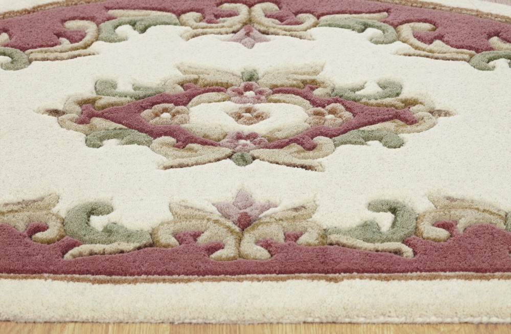 Royal Traditional Half Moon Rug - Cream Rose