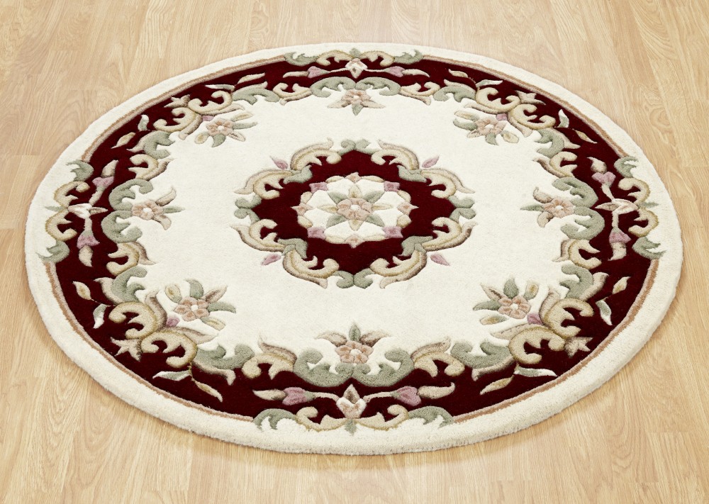 Royal Traditional Circle Rug - Cream Red