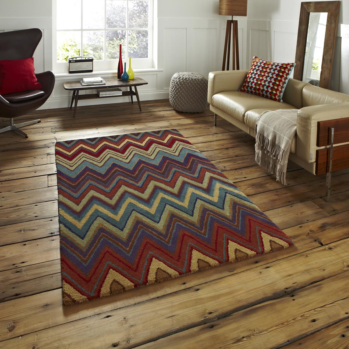 Aztec Tribal Multi Colour Wool Area Rugs Martin Phillips Carpets Aztec Tribal Multi Colour Wool Area Rugs
