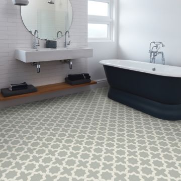 Monochrome Geometric Patterned Sheet Vinyl