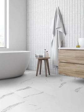 Carrara Marble Luxury Vinyl Tile (LVT)