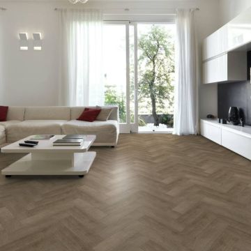 Citrino Wood and Herringbone Sheet Vinyl