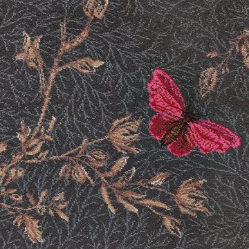 Timorous Beasties Wool Patterned Carpet-Noir Ruskin Butterfly-4m